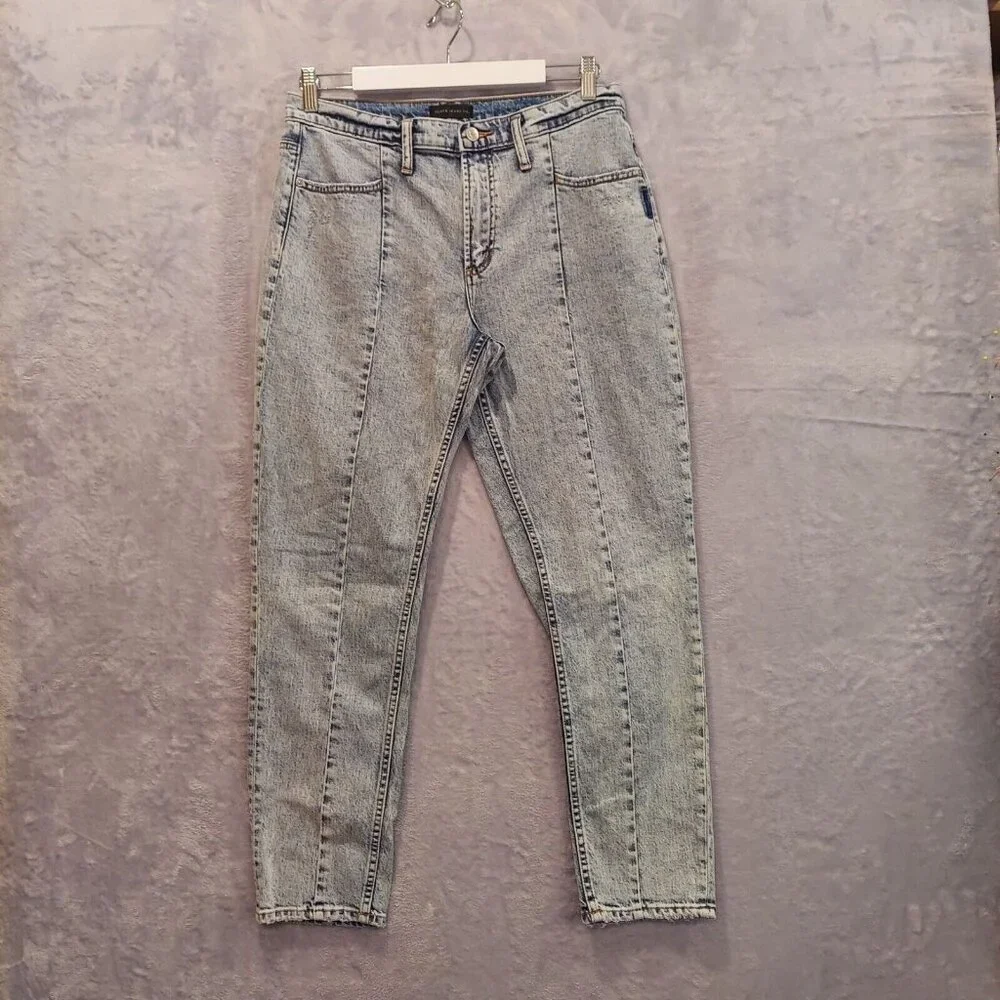 Silver Frisco Tapered Womens Size 28/28 (31x27) Mid Rise Distressed Denim Jeans - Picture 3 of 16